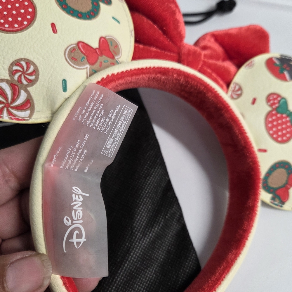 Loungefly Minnie Mouse Christmas Ear Headband - Picture 7 of 10